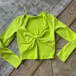 Zara cropped long sleeve shirt